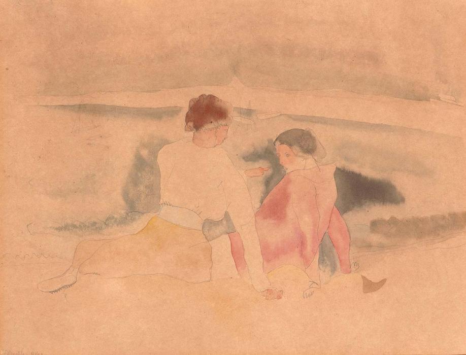 WikiOO.org - Енциклопедия за изящни изкуства - Живопис, Произведения на изкуството Charles Demuth - Untitled (Two Women and Boats)