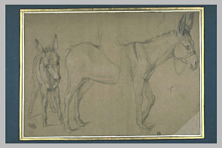 WikiOO.org - Encyclopedia of Fine Arts - Målning, konstverk Charles Le Brun - Ane suivi d'un ânon