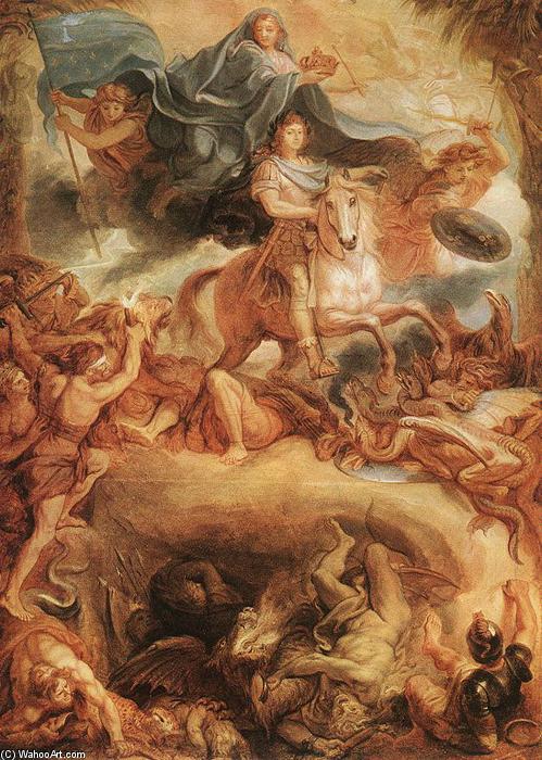 WikiOO.org - Encyclopedia of Fine Arts - Festés, Grafika Charles Le Brun - Apotheose of Louis XIV