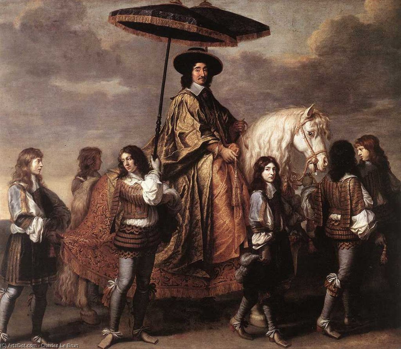 Wikioo.org - The Encyclopedia of Fine Arts - Painting, Artwork by Charles Le Brun - Chancellor Séguier at the Entry of Louis XIV into Paris in 1660