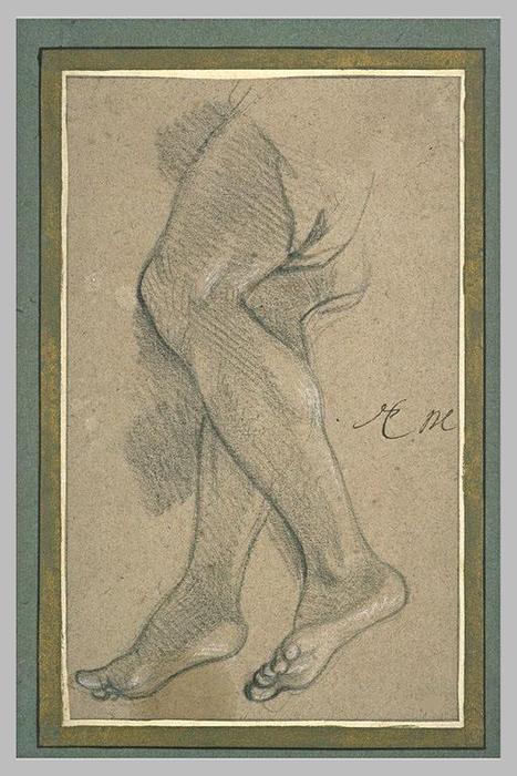 WikiOO.org - Enciclopédia das Belas Artes - Pintura, Arte por Charles Le Brun - Deux jambes d'une figure volante