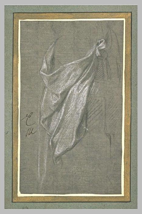 WikiOO.org - Εγκυκλοπαίδεια Καλών Τεχνών - Ζωγραφική, έργα τέχνης Charles Le Brun - Draperie pour une figure debout, vue de trois quarts