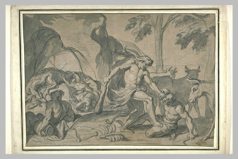 Wikioo.org - Die Enzyklopädie bildender Kunst - Malerei, Kunstwerk von Charles Le Brun - Hercule assommant Cacus
