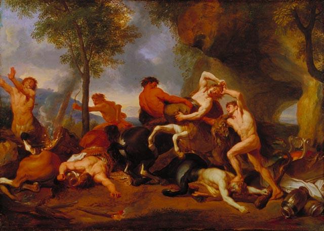 Wikioo.org - The Encyclopedia of Fine Arts - Painting, Artwork by Charles Le Brun - Hercules Slaying the Centaurs