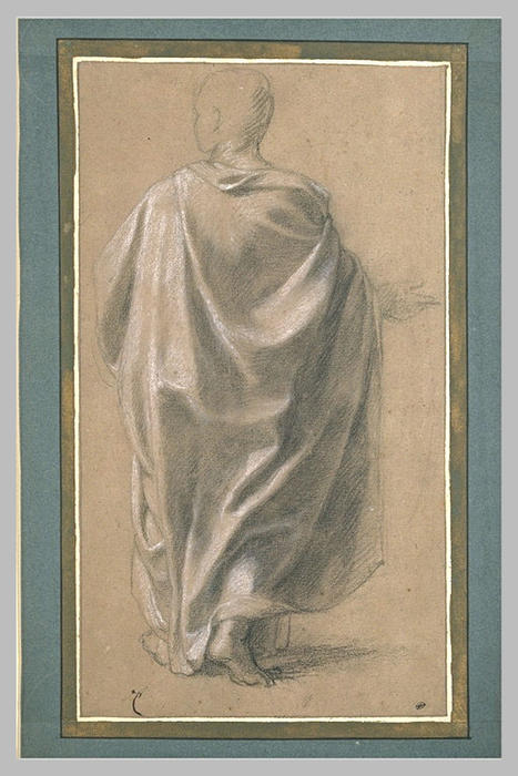 WikiOO.org - Güzel Sanatlar Ansiklopedisi - Resim, Resimler Charles Le Brun - Homme drapé, de dos