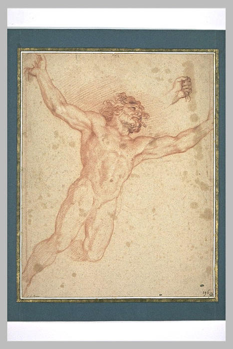 WikiOO.org - Encyclopedia of Fine Arts - Maľba, Artwork Charles Le Brun - Homme nu, volant