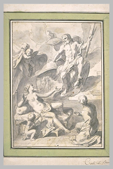 Wikioo.org - The Encyclopedia of Fine Arts - Painting, Artwork by Charles Le Brun - Jupiter et Danaé