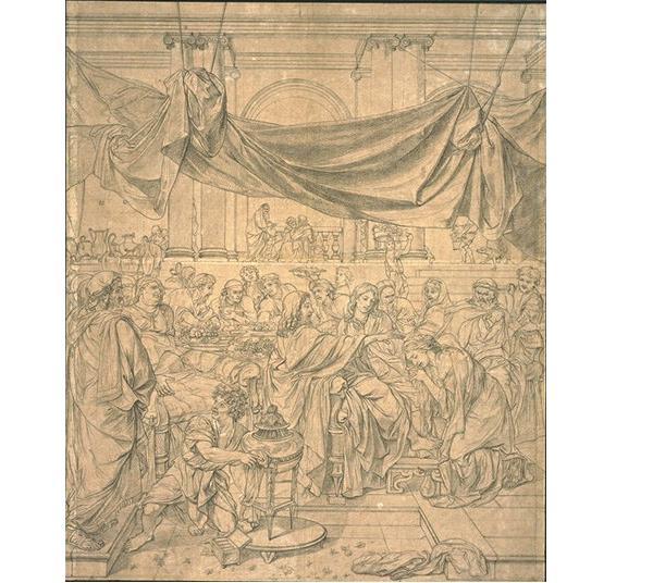 WikiOO.org - Encyclopedia of Fine Arts - Maleri, Artwork Charles Le Brun - La repas de Chimon