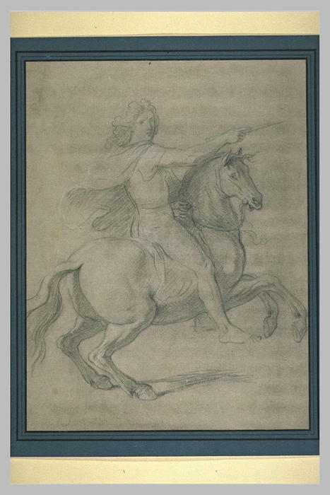 WikiOO.org - Enciklopedija dailės - Tapyba, meno kuriniai Charles Le Brun - Louis XIV à cheval