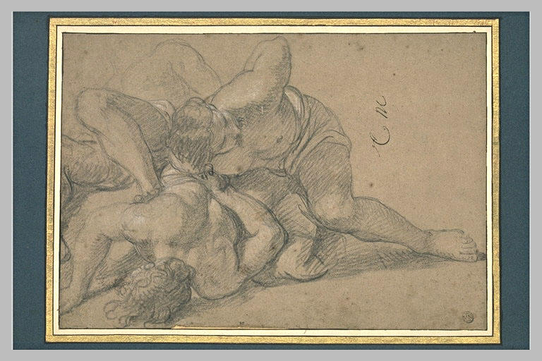 WikiOO.org - Encyclopedia of Fine Arts - Maleri, Artwork Charles Le Brun - Trois hommes enchaînés