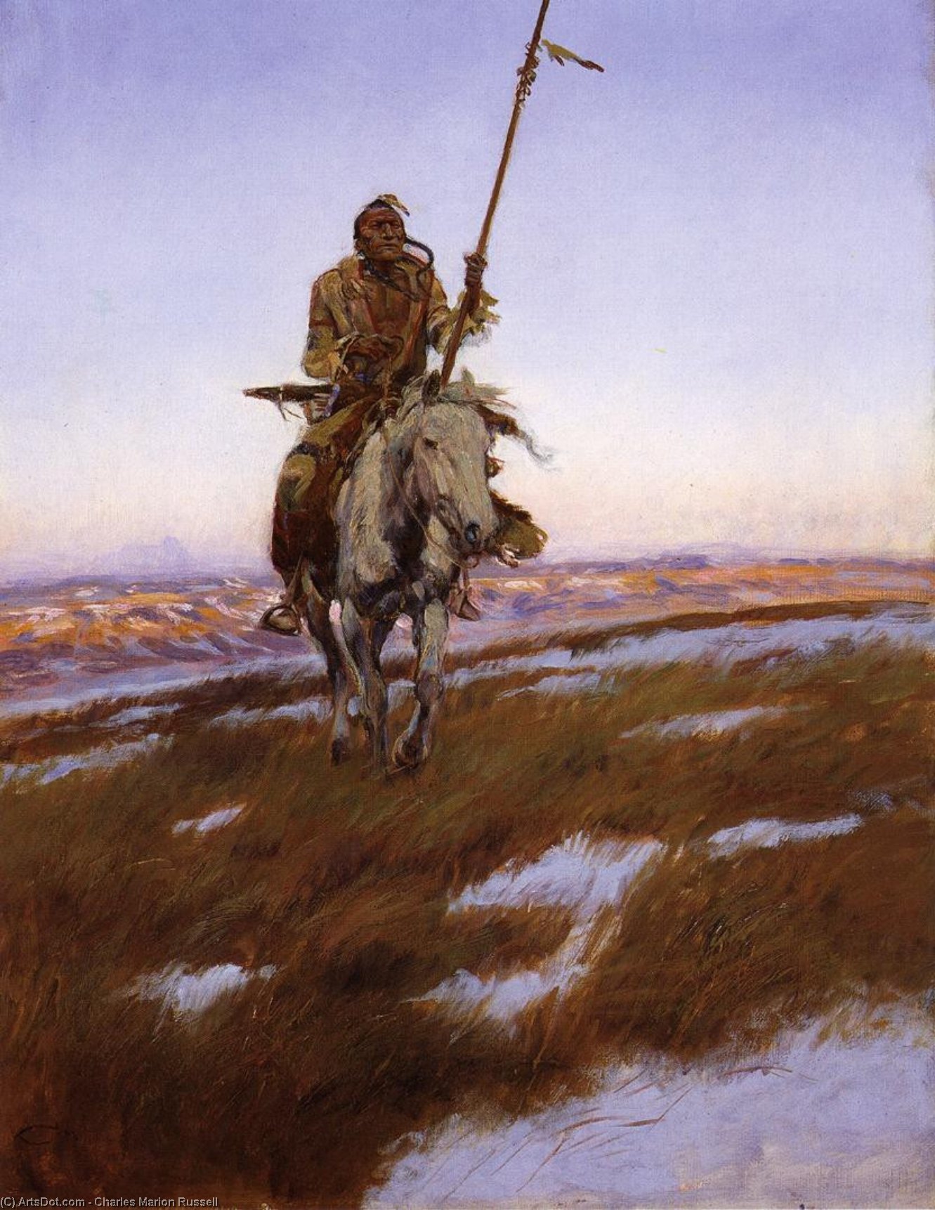 Wikioo.org - The Encyclopedia of Fine Arts - Painting, Artwork by Charles Marion Russell - A Cree Indian