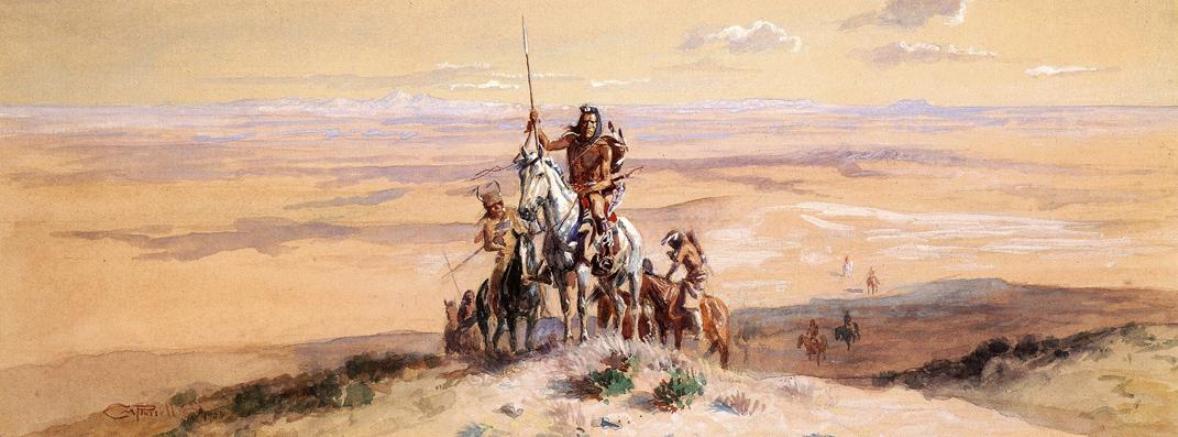 WikiOO.org - Encyclopedia of Fine Arts - Lukisan, Artwork Charles Marion Russell - Indians on Plains
