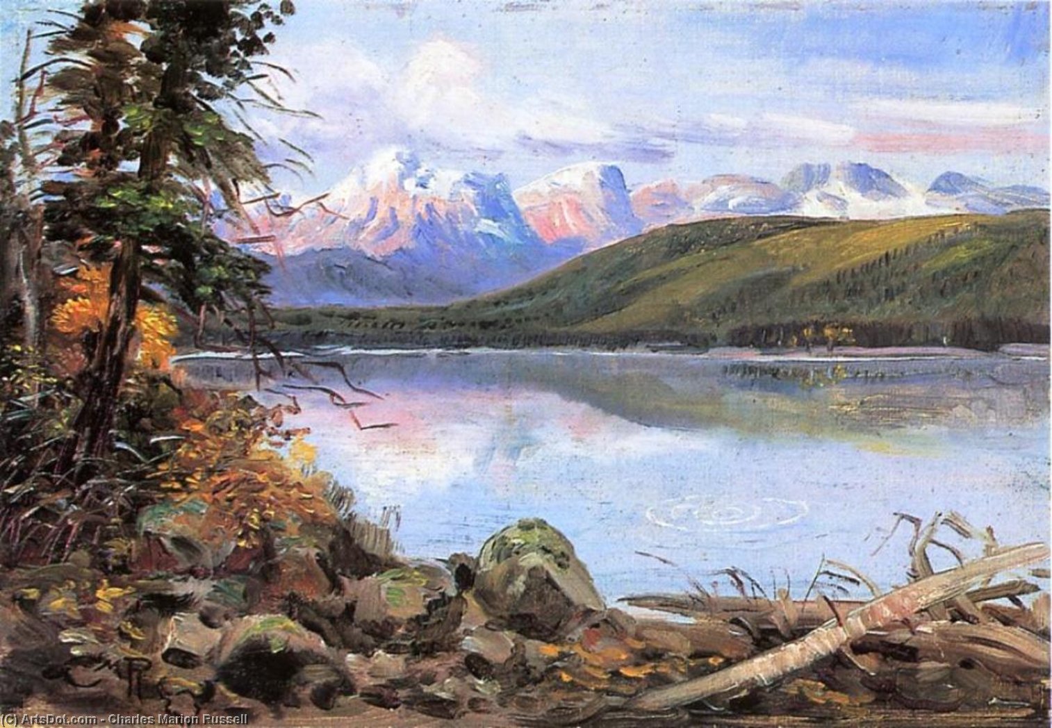 WikiOO.org - Encyclopedia of Fine Arts - Malba, Artwork Charles Marion Russell - Lake McDonald