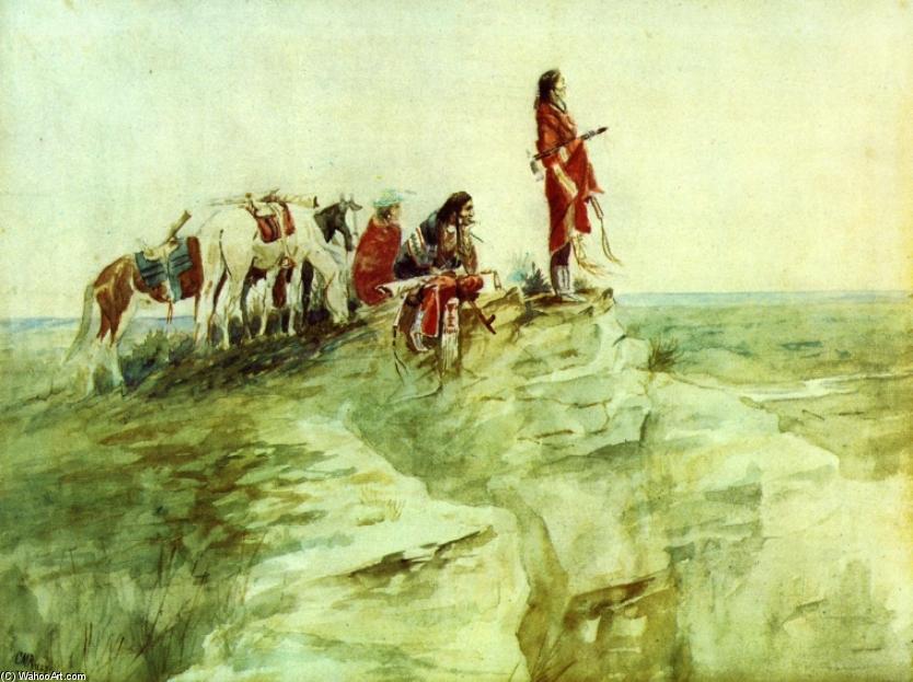 Wikioo.org - The Encyclopedia of Fine Arts - Painting, Artwork by Charles Marion Russell - Medicine Rock