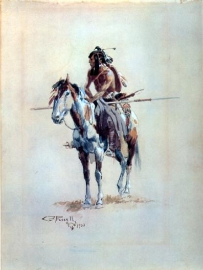 Wikioo.org - The Encyclopedia of Fine Arts - Painting, Artwork by Charles Marion Russell - Powder Face