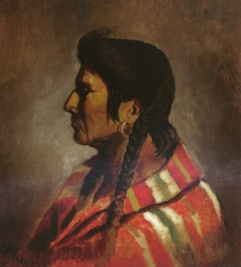 Wikioo.org - The Encyclopedia of Fine Arts - Painting, Artwork by Charles Marion Russell - Red Crow - Chief of the Bloods