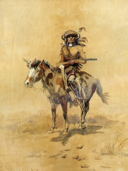 WikiOO.org - Encyclopedia of Fine Arts - Lukisan, Artwork Charles Marion Russell - Tha Plainsman