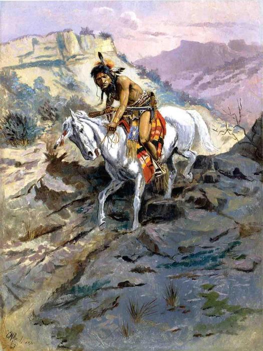 Wikioo.org - The Encyclopedia of Fine Arts - Painting, Artwork by Charles Marion Russell - The Alert