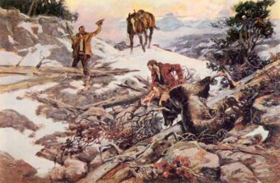 WikiOO.org - 백과 사전 - 회화, 삽화 Charles Marion Russell - The Price of His Hide