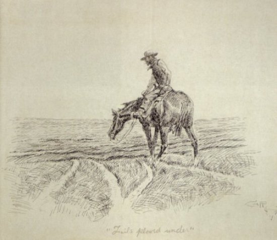 Wikioo.org – L'Encyclopédie des Beaux Arts - Peinture, Oeuvre de Charles Marion Russell - Trails labourées