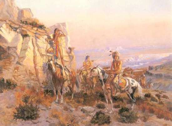Wikioo.org - The Encyclopedia of Fine Arts - Painting, Artwork by Charles Marion Russell - Trouble Hunters