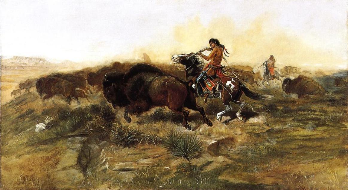 Wikioo.org - The Encyclopedia of Fine Arts - Painting, Artwork by Charles Marion Russell - Wild Meat for Wild Men