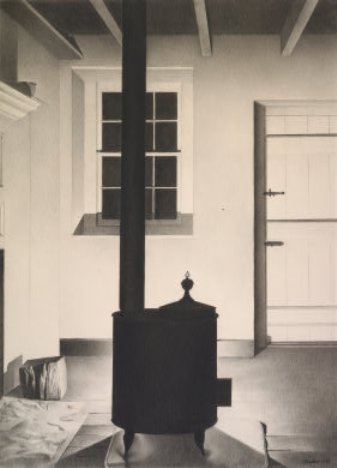 Wikioo.org - The Encyclopedia of Fine Arts - Painting, Artwork by Charles Rettew Sheeler Junior - Interior with Stove