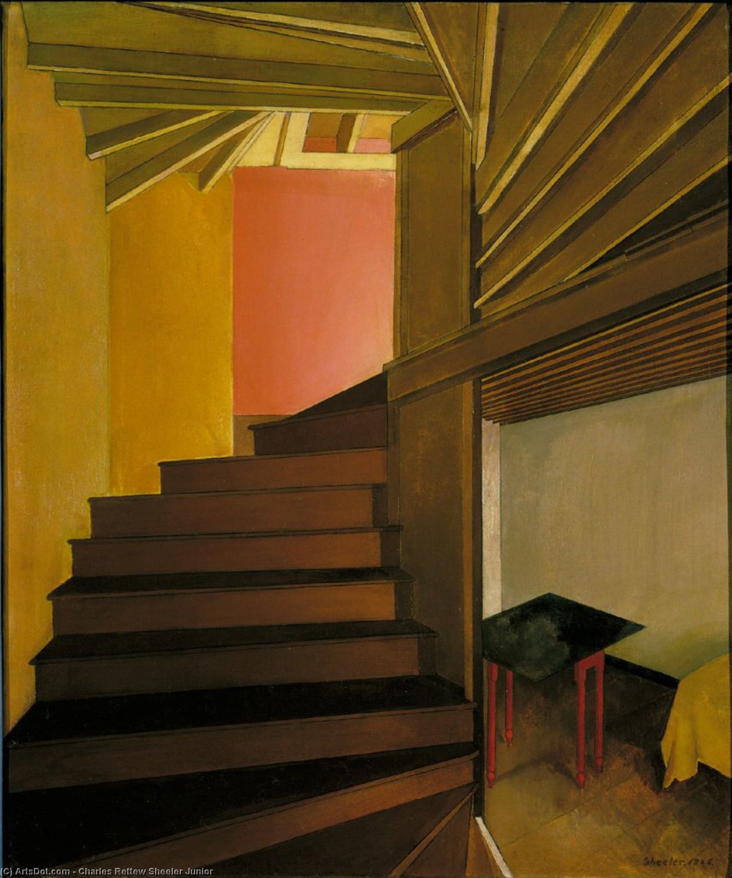 Wikioo.org - The Encyclopedia of Fine Arts - Painting, Artwork by Charles Rettew Sheeler Junior - Staircase, Doylestown