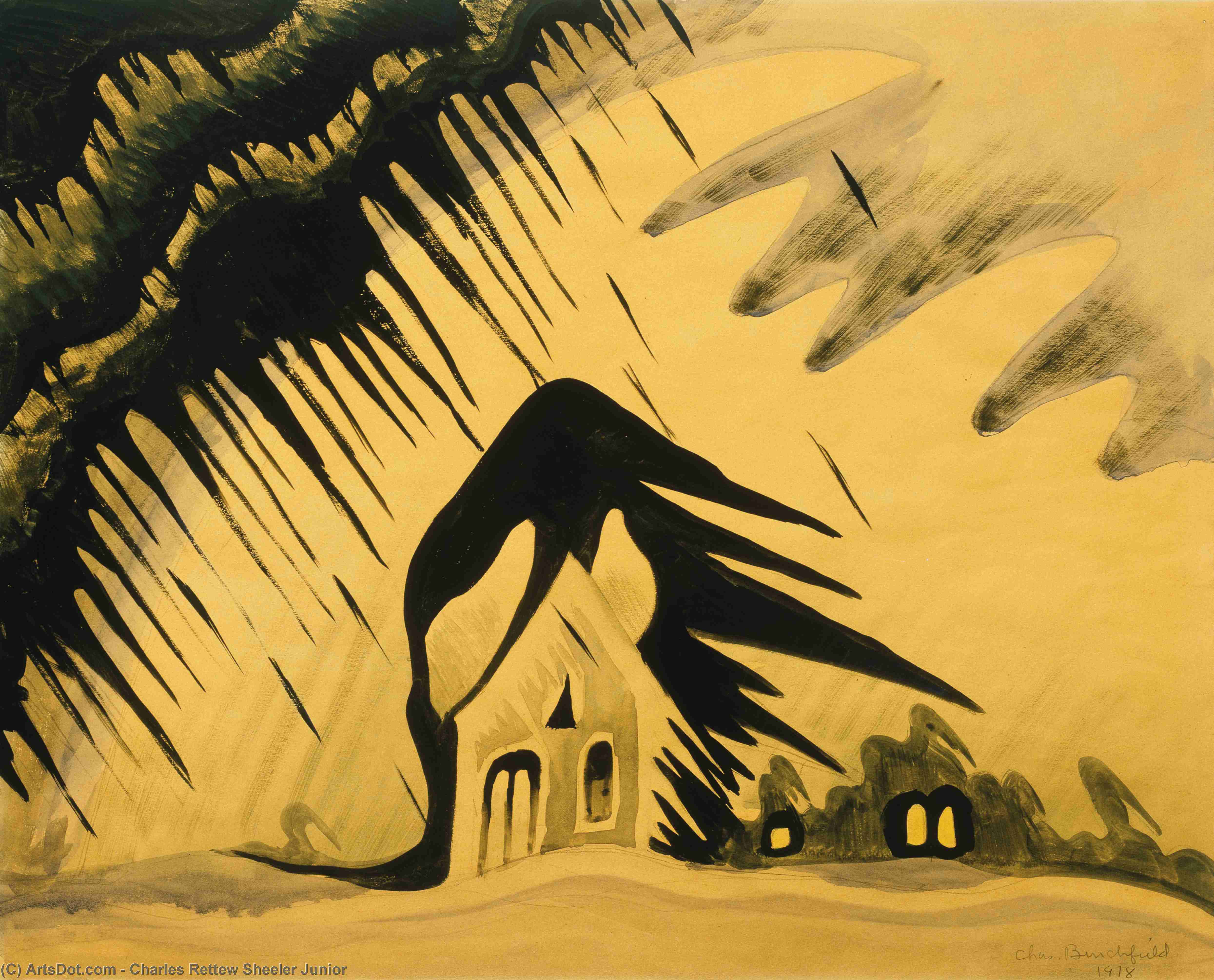 Wikioo.org – La Enciclopedia de las Bellas Artes - Pintura, Obras de arte de Charles Rettew Sheeler Junior - viento foca  asícomo  vela
