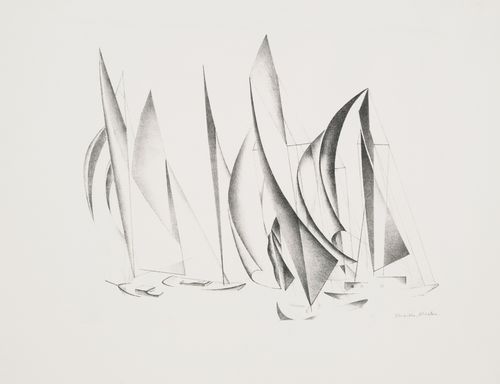 Wikioo.org - สารานุกรมวิจิตรศิลป์ - จิตรกรรม Charles Rettew Sheeler Junior - Yachts