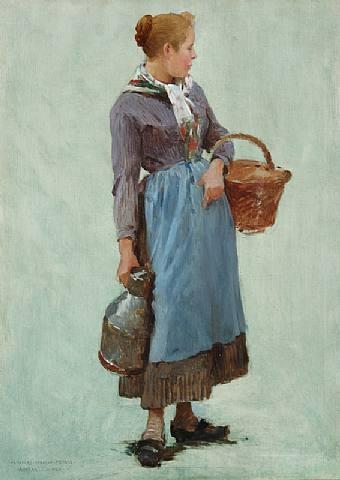 Wikioo.org - The Encyclopedia of Fine Arts - Painting, Artwork by Charles Sprague Pearce - Peasant Girl