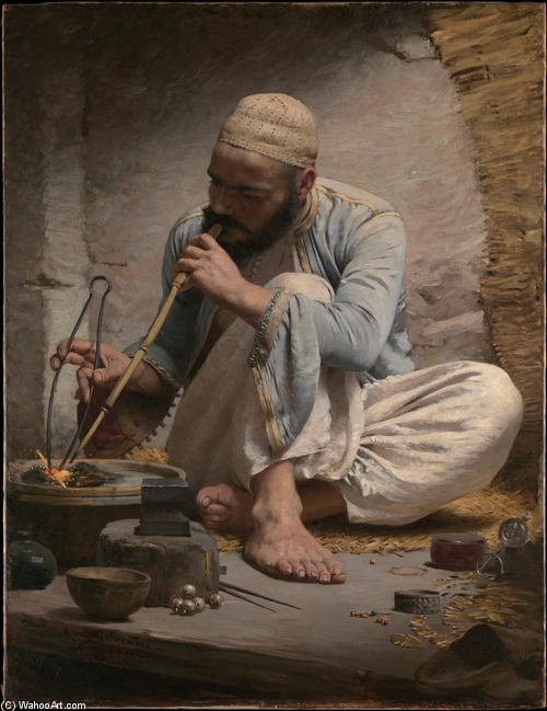 Wikioo.org – L'Encyclopédie des Beaux Arts - Peinture, Oeuvre de Charles Sprague Pearce - Le bijoutier arabe