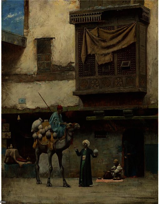 WikiOO.org - Enciklopedija dailės - Tapyba, meno kuriniai Charles Sprague Pearce - THE POTTERY SELLER IN OLD CITY CAIRO