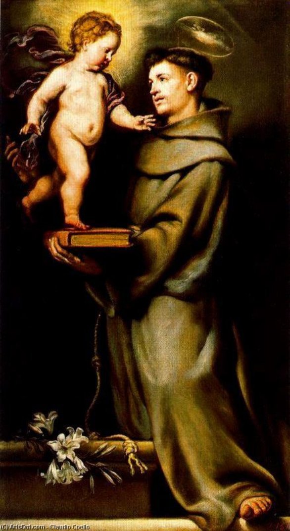 Wikioo.org - The Encyclopedia of Fine Arts - Painting, Artwork by Claudio Coello - San Antonio de Padua