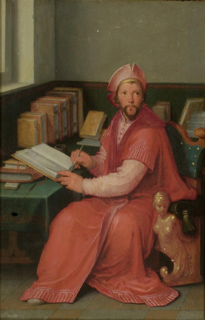 Wikioo.org - The Encyclopedia of Fine Arts - Painting, Artwork by Cornelis Cornelisz Van Haarlem - A Scholar in his Study