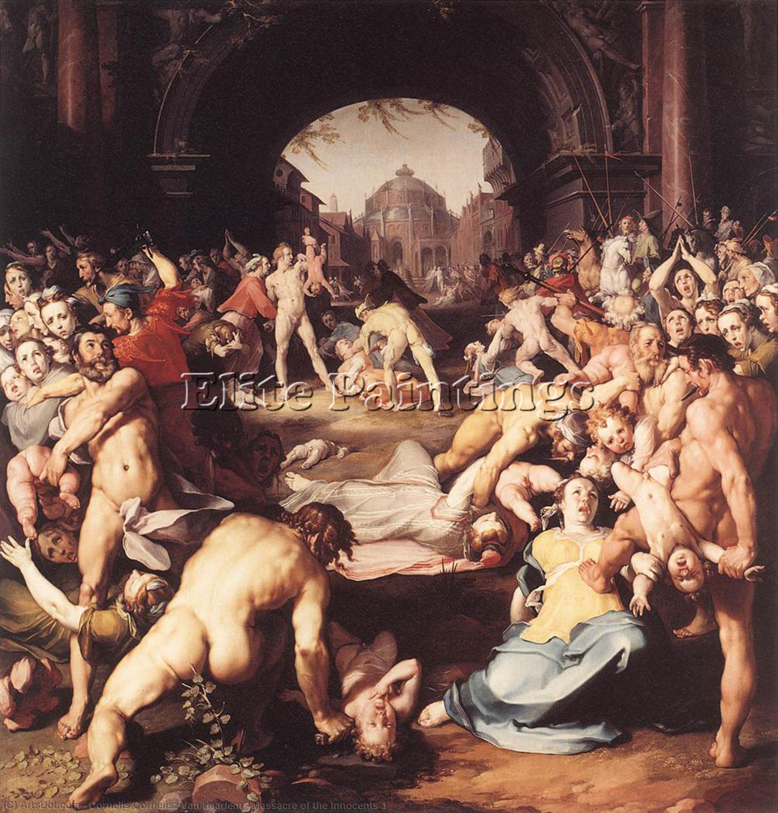 Wikioo.org - The Encyclopedia of Fine Arts - Painting, Artwork by Cornelis Cornelisz Van Haarlem - Massacre of the Innocents 1