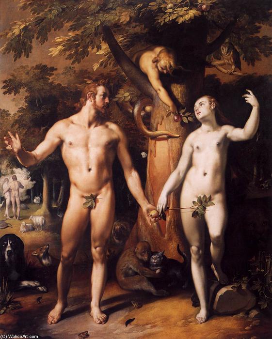 Wikioo.org – L'Encyclopédie des Beaux Arts - Peinture, Oeuvre de Cornelis Cornelisz Van Haarlem - le chute du homme