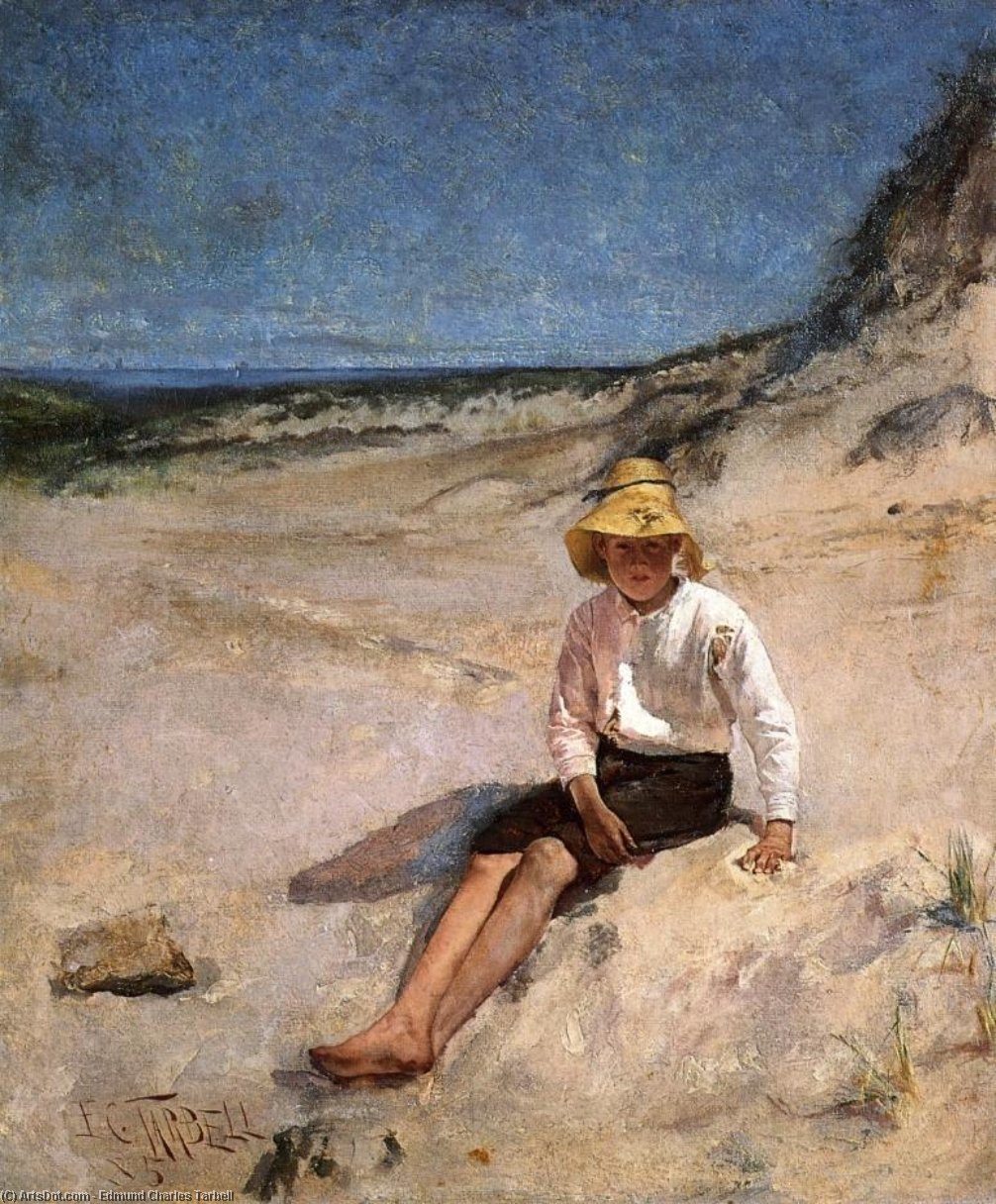 WikiOO.org – 美術百科全書 - 繪畫，作品 Edmund Charles Tarbell - 男孩  上 河岸