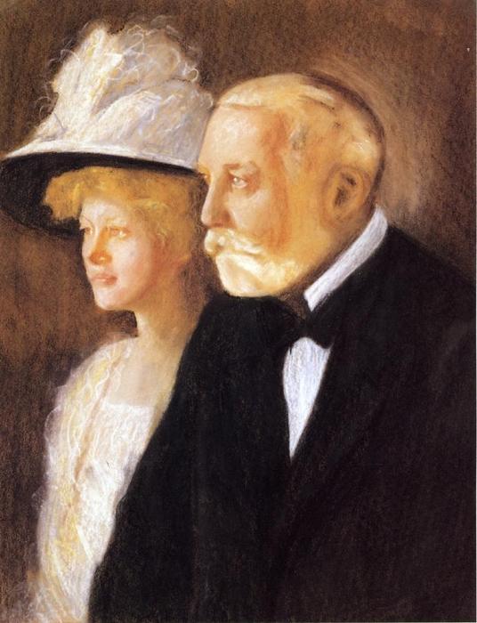 Wikioo.org - The Encyclopedia of Fine Arts - Painting, Artwork by Edmund Charles Tarbell - Study for Portrait of Henry Clay Frick and His Daughter, Helen
