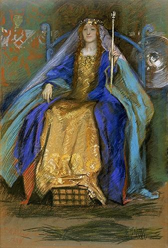 WikiOO.org - 百科事典 - 絵画、アートワーク Edwin Austin Abbey - a ケルトの クイーン