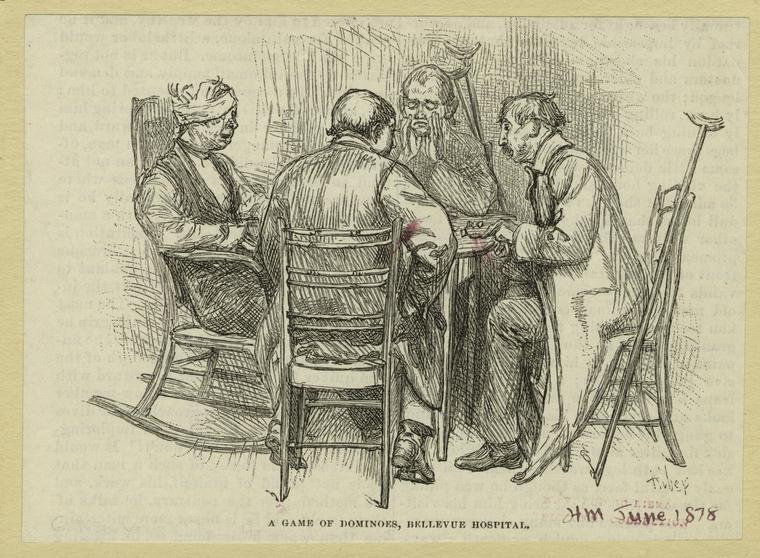 Wikioo.org – L'Enciclopedia delle Belle Arti - Pittura, Opere di Edwin Austin Abbey - Un gioco di domino , Bellevue Ospedale