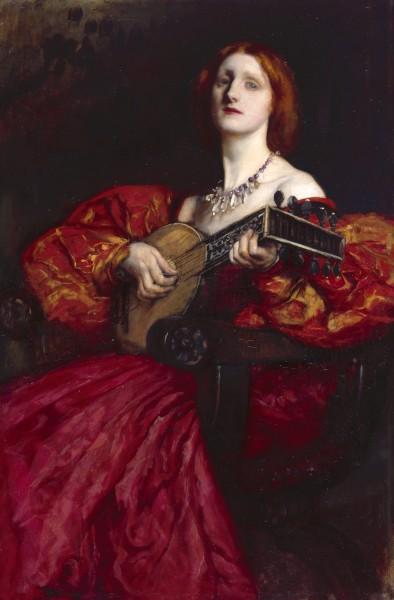WikiOO.org - Encyclopedia of Fine Arts - Malba, Artwork Edwin Austin Abbey - A Lute Player