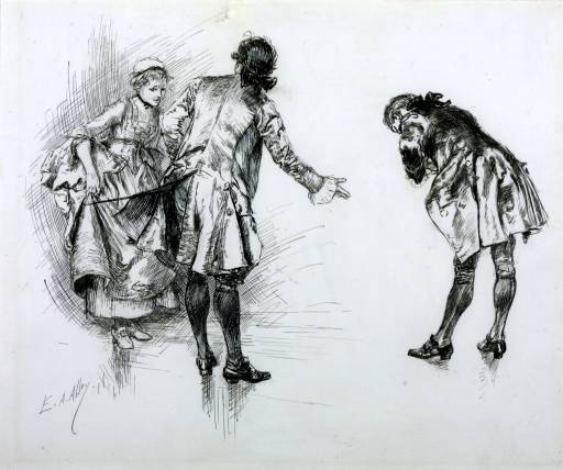 Wikioo.org - The Encyclopedia of Fine Arts - Painting, Artwork by Edwin Austin Abbey - Illustration to `She Stoops to Conquer