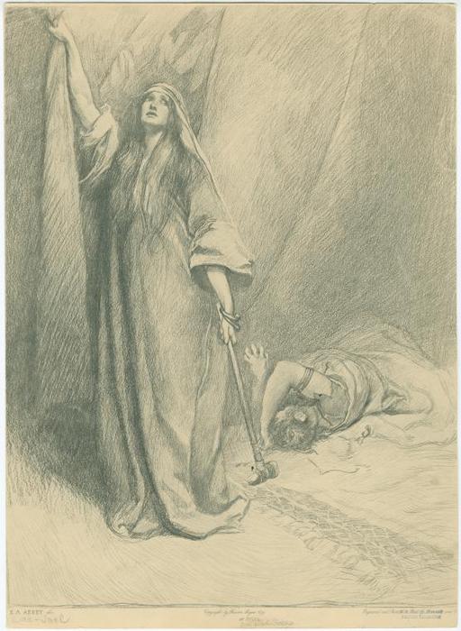 WikiOO.org - Encyclopedia of Fine Arts - Maleri, Artwork Edwin Austin Abbey - Jael killeth Sisera