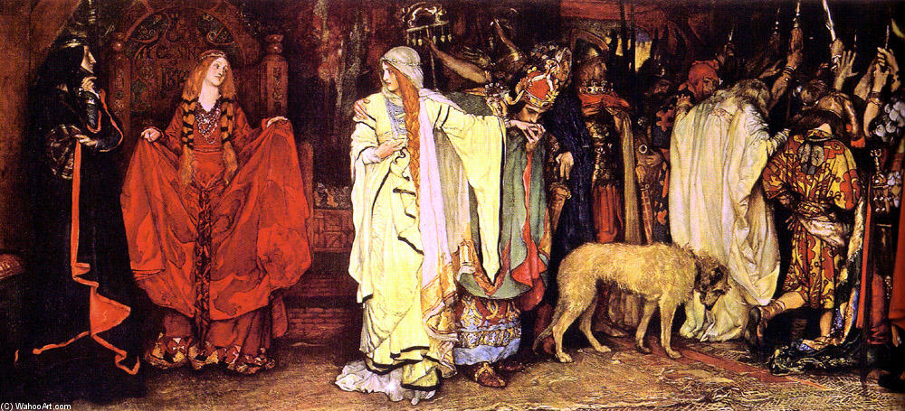 WikiOO.org - Encyclopedia of Fine Arts - Malba, Artwork Edwin Austin Abbey - King Lear. Cordelia's Farewell