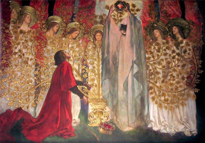 Wikioo.org - The Encyclopedia of Fine Arts - Painting, Artwork by Edwin Austin Abbey - Panel XV The Golden Tree and the Achievement of the Grail