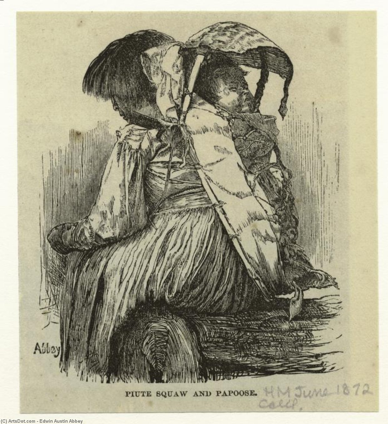 Wikioo.org - Bách khoa toàn thư về mỹ thuật - Vẽ tranh, Tác phẩm nghệ thuật Edwin Austin Abbey - Piute squaw and papoose