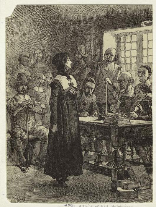 WikiOO.org - Enciklopedija likovnih umjetnosti - Slikarstvo, umjetnička djela Edwin Austin Abbey - Trial of Mrs. Hutchinson
