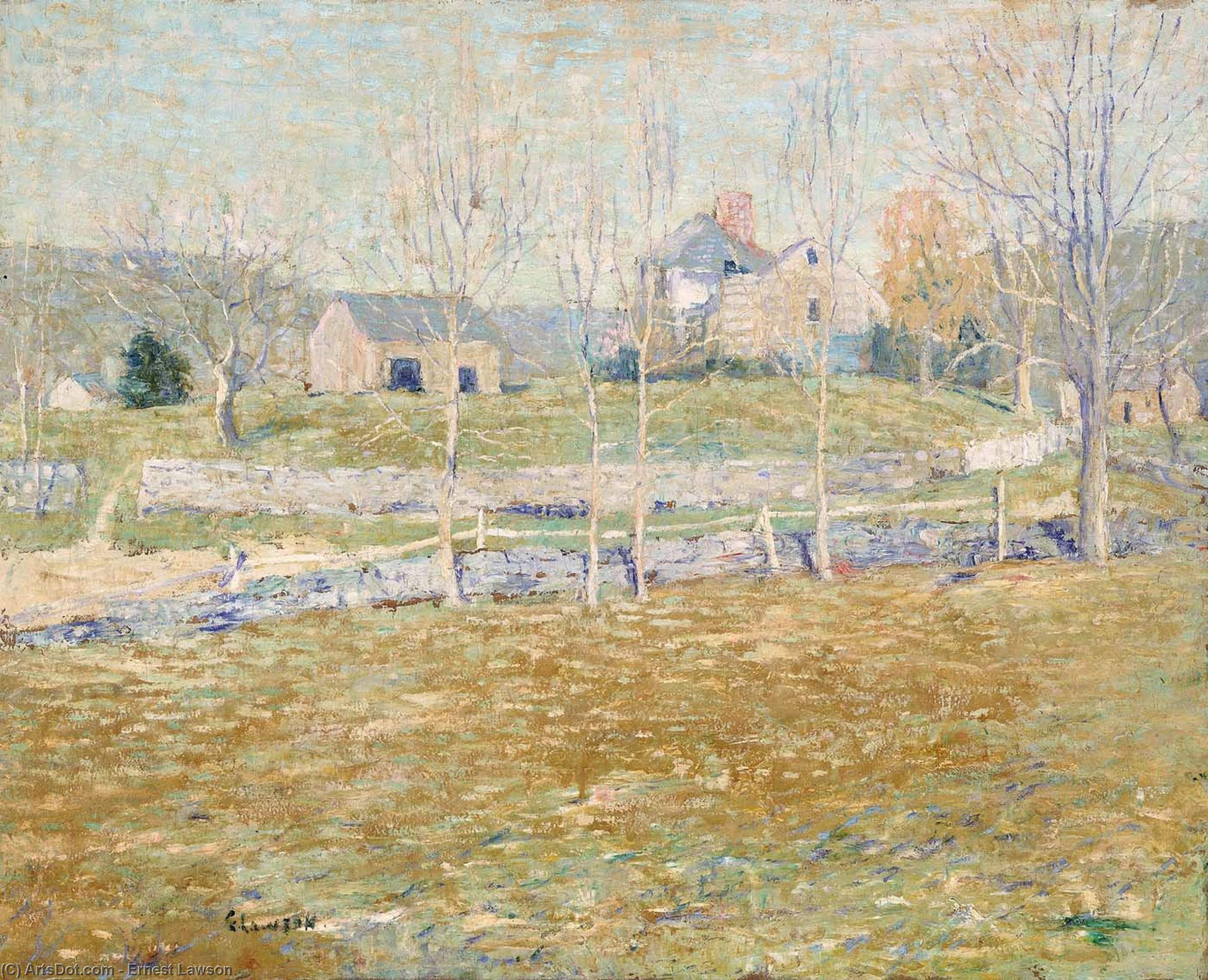 Wikioo.org - The Encyclopedia of Fine Arts - Painting, Artwork by Ernest Lawson - Abandoned Farm