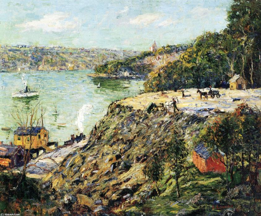 Wikioo.org - The Encyclopedia of Fine Arts - Painting, Artwork by Ernest Lawson - Across the River, New York